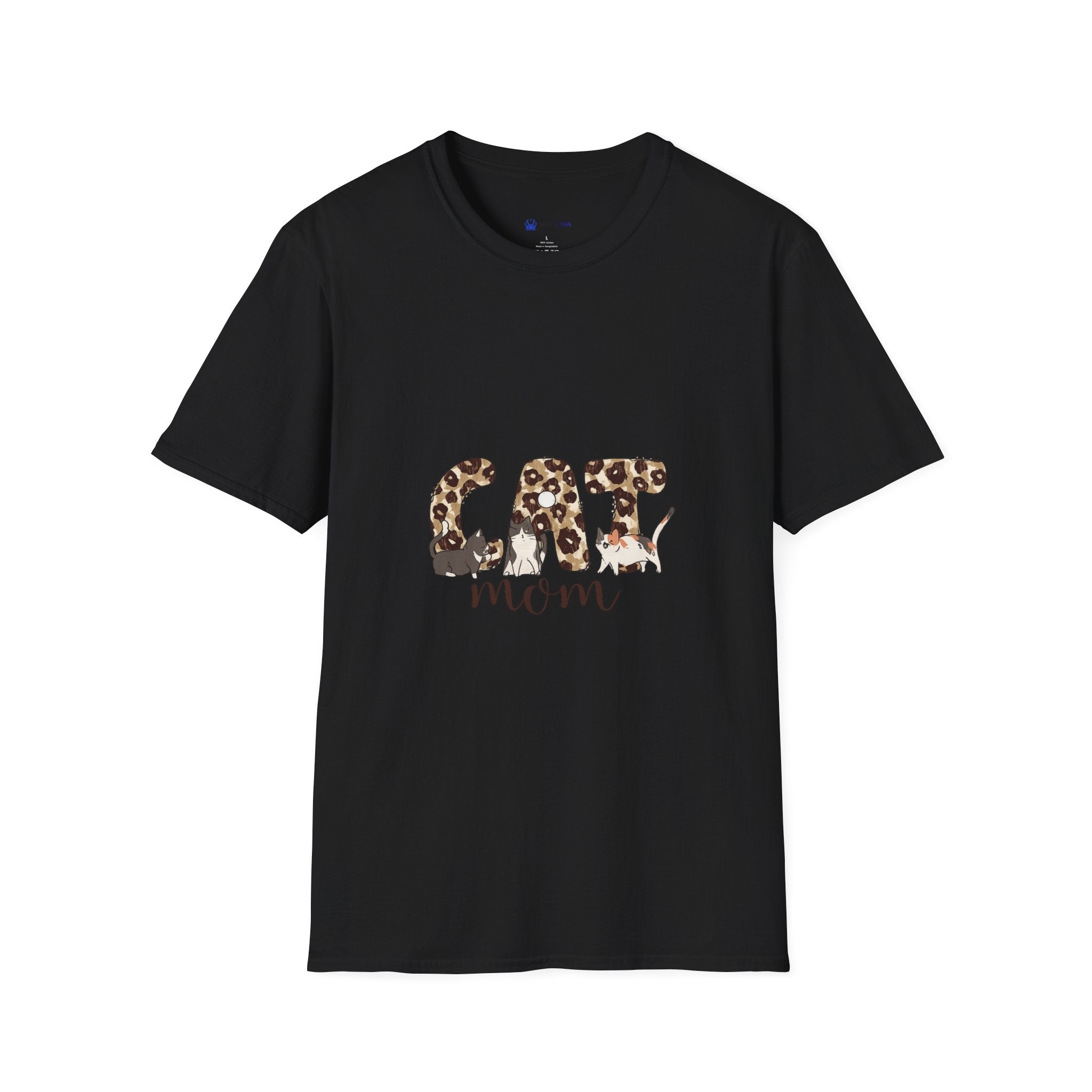 Cat Mom Leopard Print T-Shirt — Cute Graphic Tee for Cat Lovers