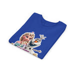 Kids' Birthday Tee - Cute Princess and Snowman "Happy Birthday" Graphic