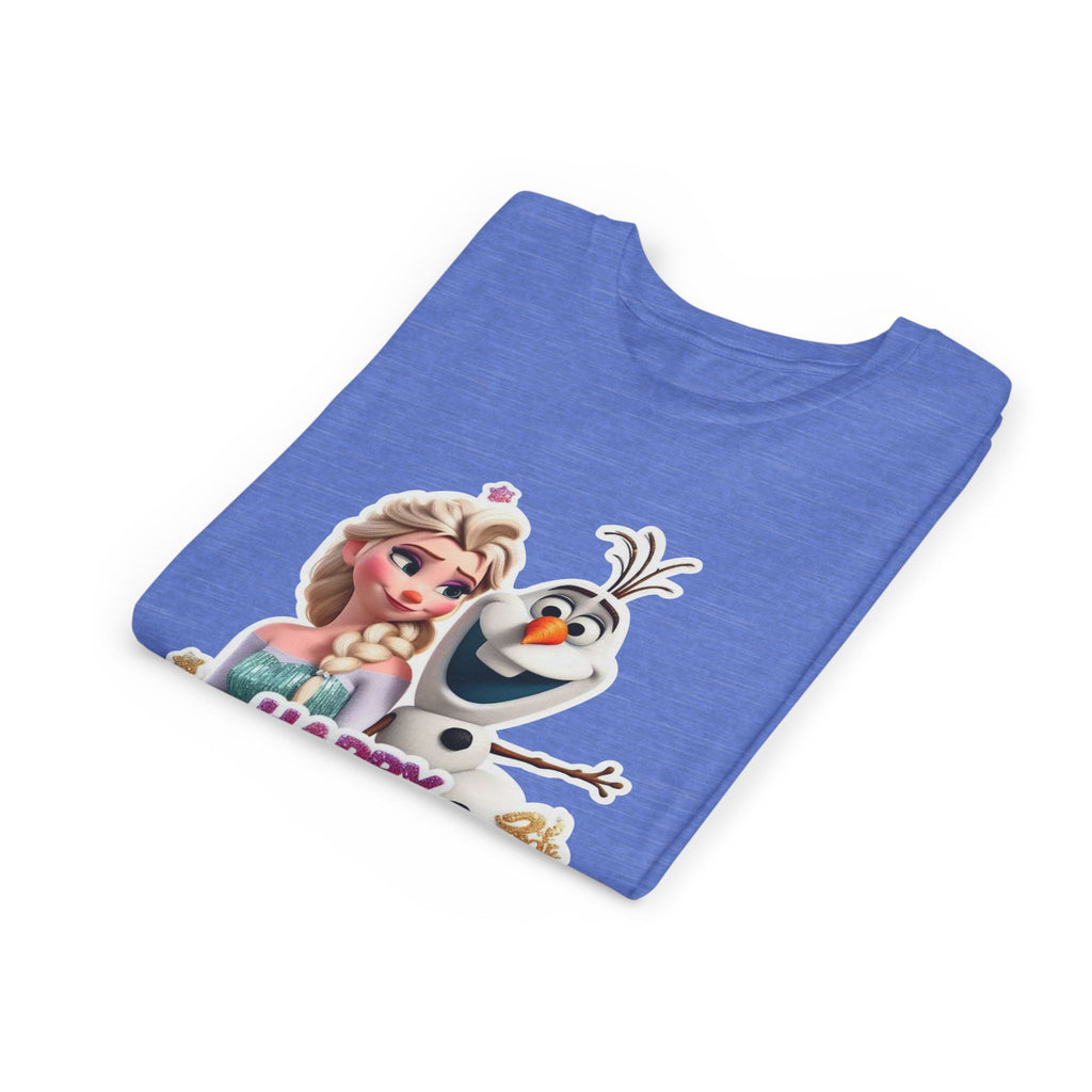 Kids' Birthday Tee - Cute Princess and Snowman "Happy Birthday" Graphic