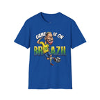 Brazilian Soccer comic style  figure T-Shirt — "Game Is On" Caricature Neymar Fan Tee