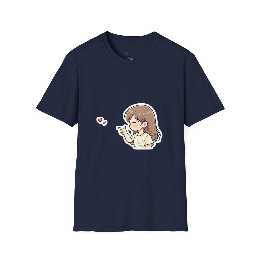 Kawaii Girl Blowing Hearts T-Shirt — Cute Anime Graphic Tee
