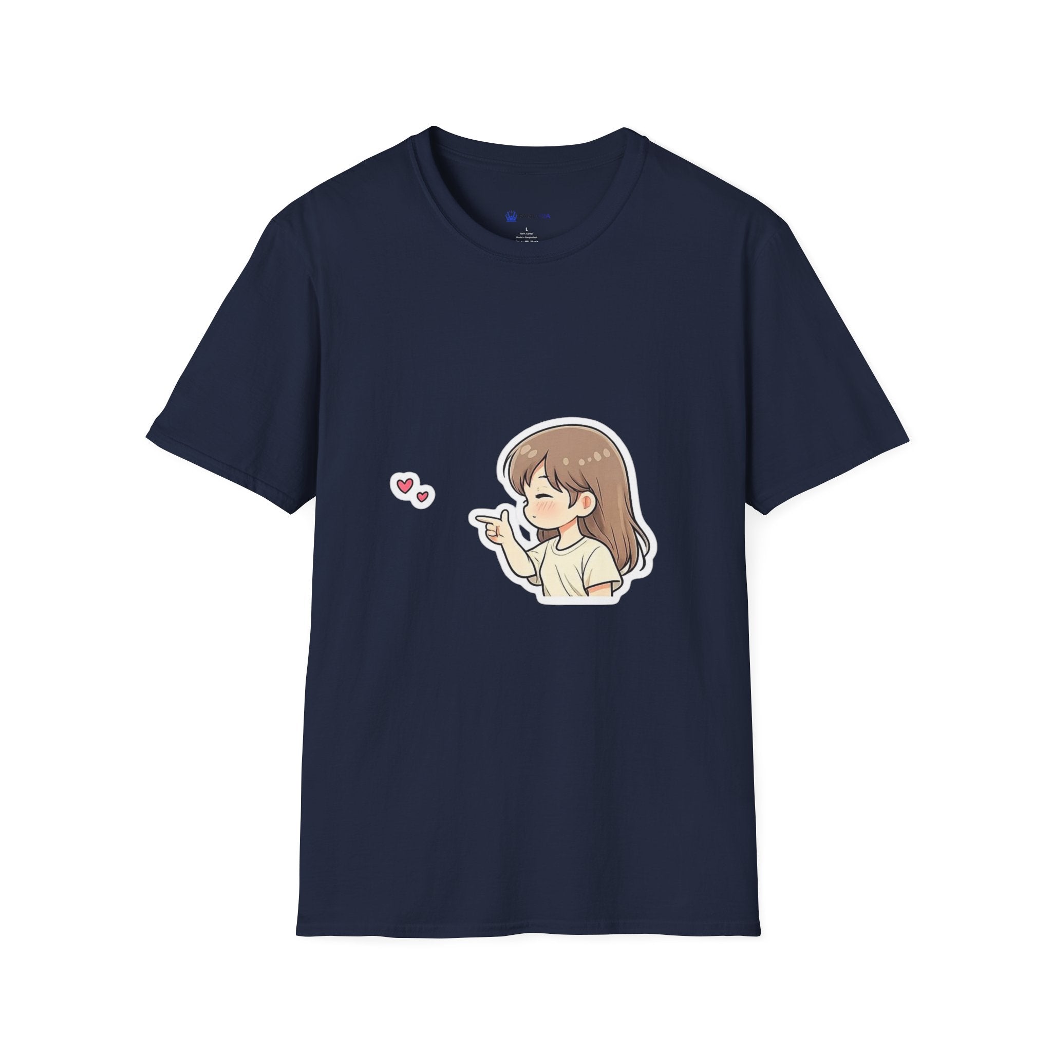 Kawaii Girl Blowing Hearts T-Shirt — Cute Anime Graphic Tee