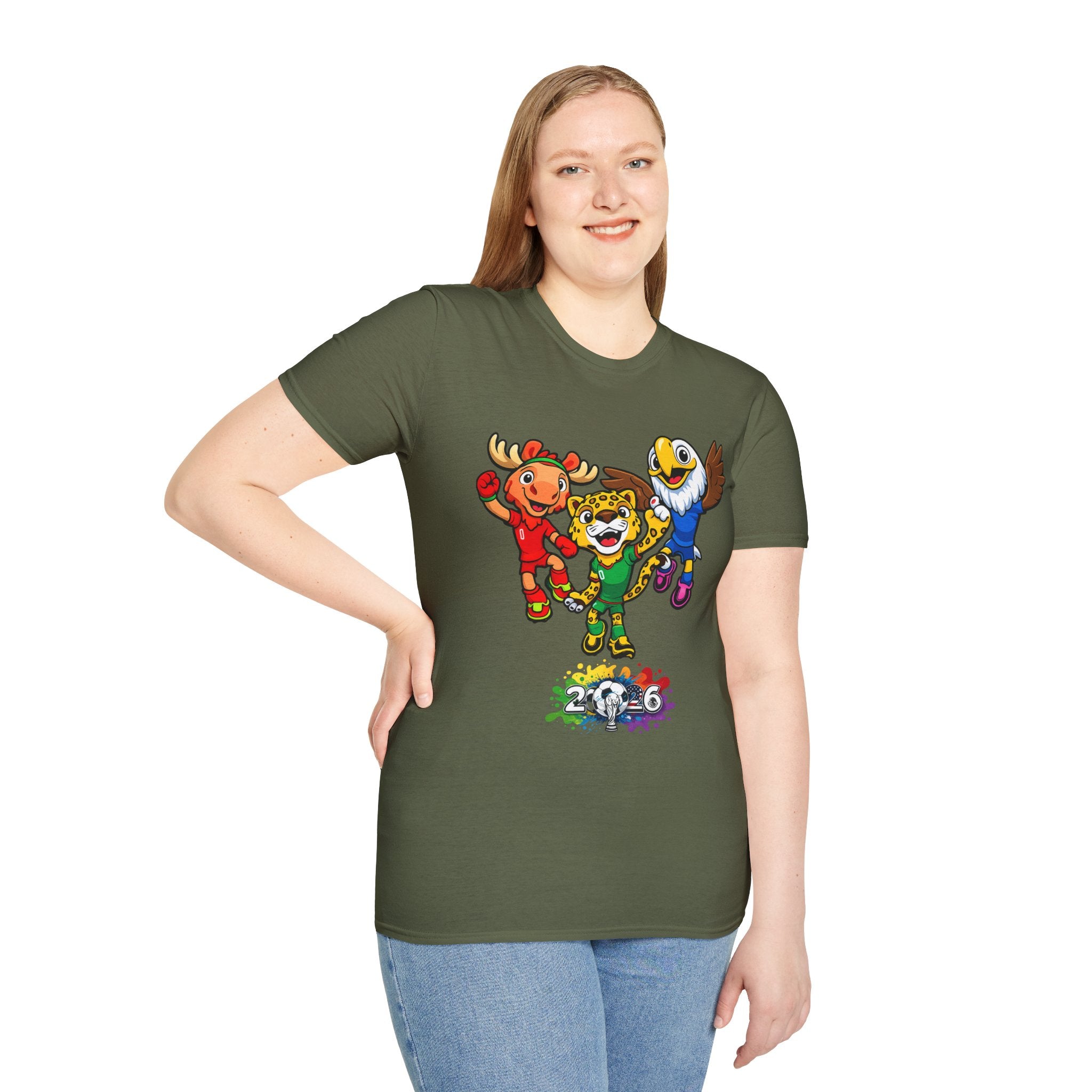 Kids Mascot Team T-Shirt — Cheerful Moose, Cheetah & Eagle Design