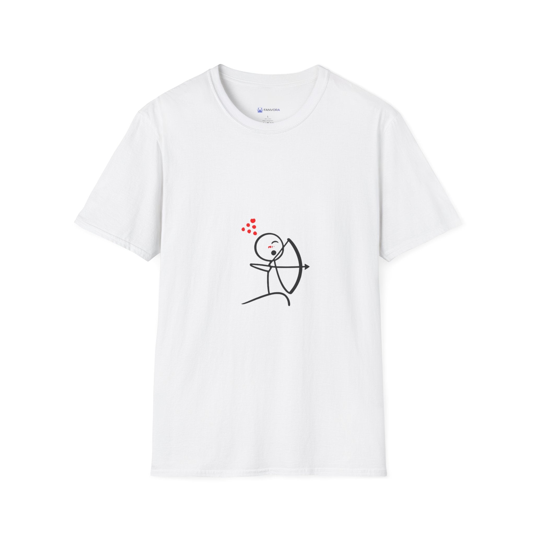 Archer Stick Figure T-Shirt — Cute Cupid Arrow Valentine Tee