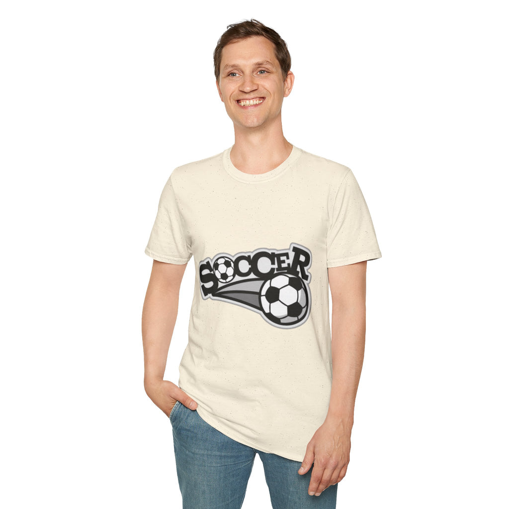 Soccer Graphic T‑Shirt — Retro Black & White Soccer Logo Tee