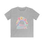 Kids Tee — Pastel Rainbow "Happy Birthday" Floral Design
