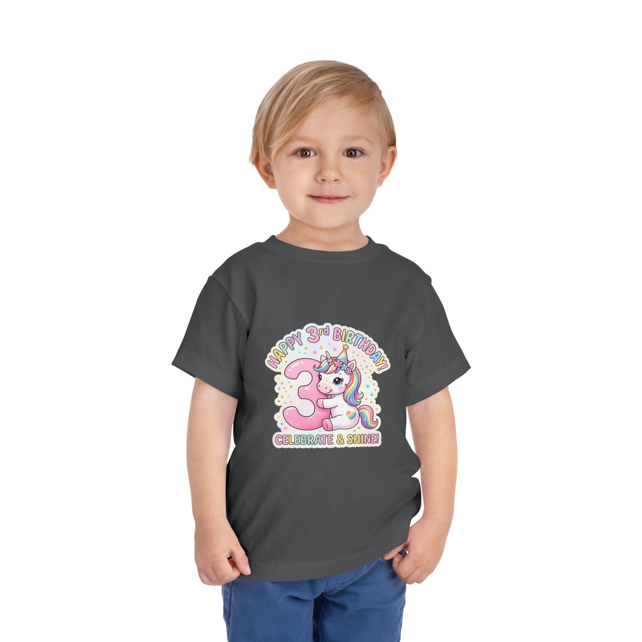 Toddler Unicorn 3rd Birthday Tee — "Happy 3rd Birthday!" Celebrate & Sparkle