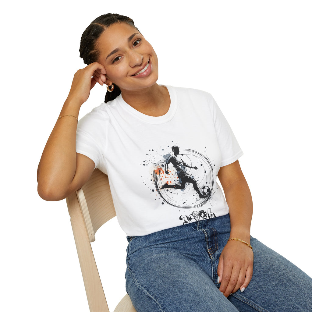 Soccer Player Silhouette T‑Shirt — 2026 Grunge Football Design