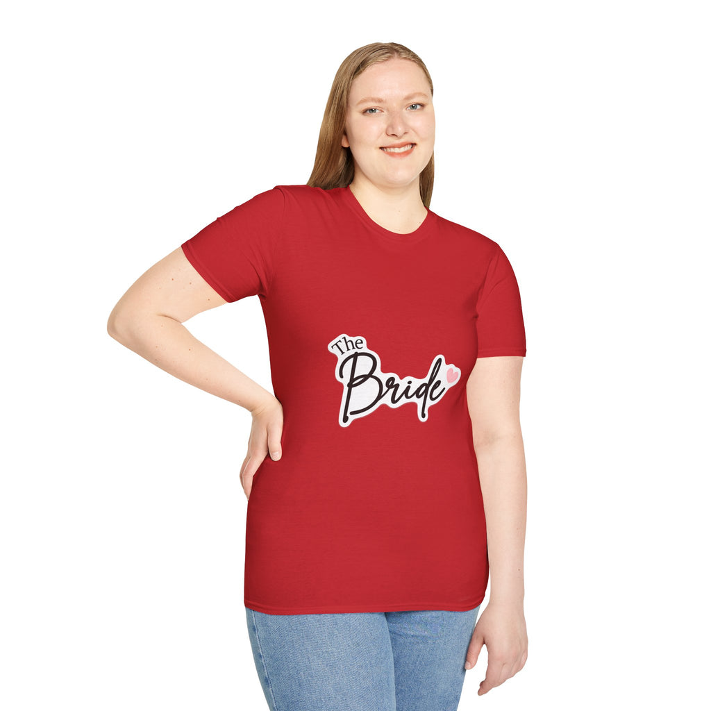 Bride T-Shirt — "The Bride" Bachelorette Tee with Heart
