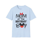 Mom of the Birthday Boy T-Shirt — Cute Minnie/Mickey Theme Disney Birthday Tee