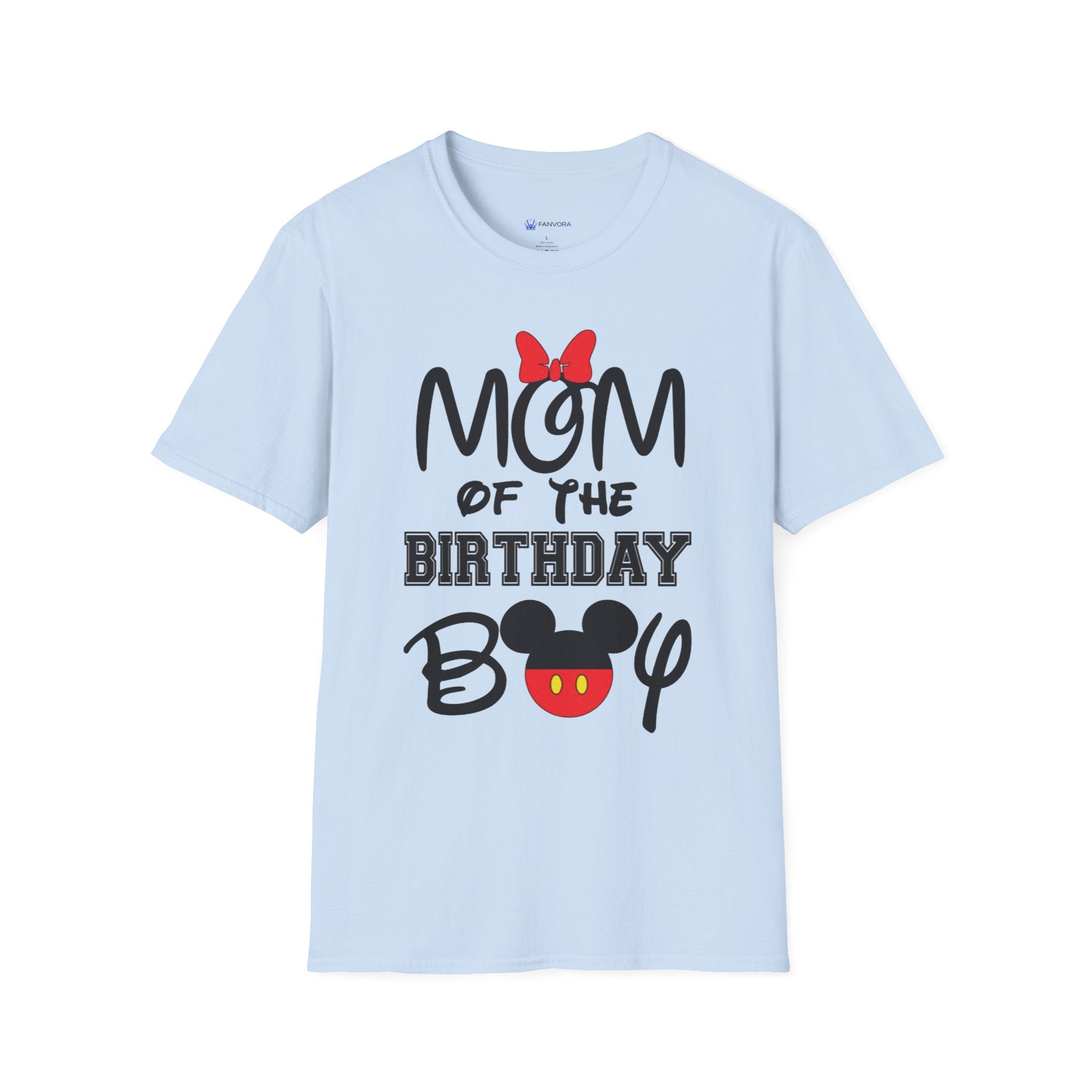 Mom of the Birthday Boy T-Shirt — Cute Minnie/Mickey Theme Disney Birthday Tee