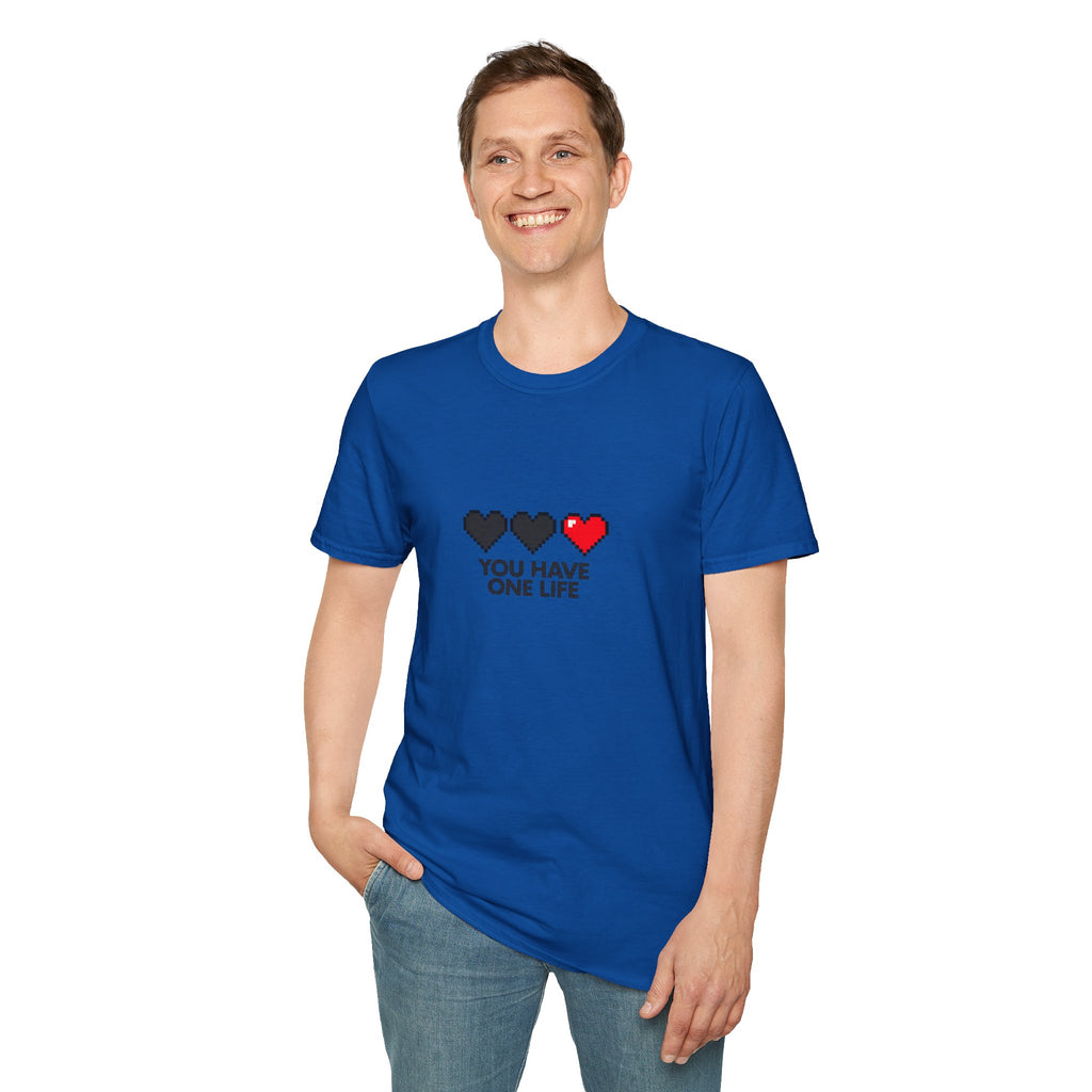 T-Shirt — Pixel Heart "You Have One Life" Graphic Tee