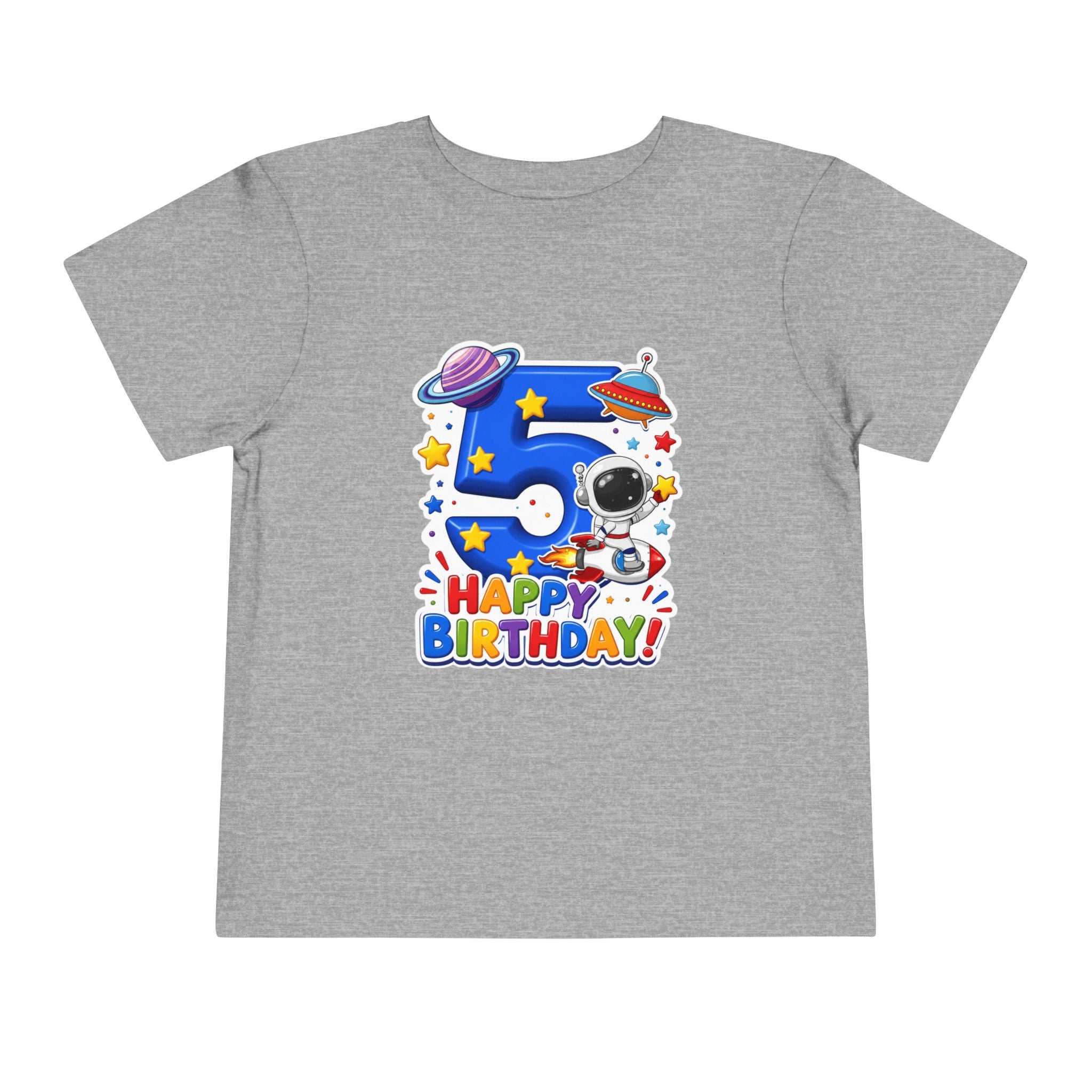 Kids' 5th Birthday Space Tee - Happy Birthday Astronaut Shirt for Toddlers