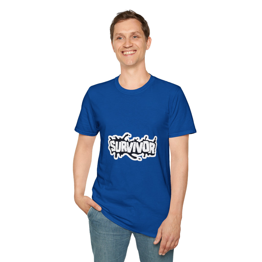 Survivor Graphic T-Shirt — Bold Grunge Logo Tee for Cancer, Trauma & Recovery Awareness