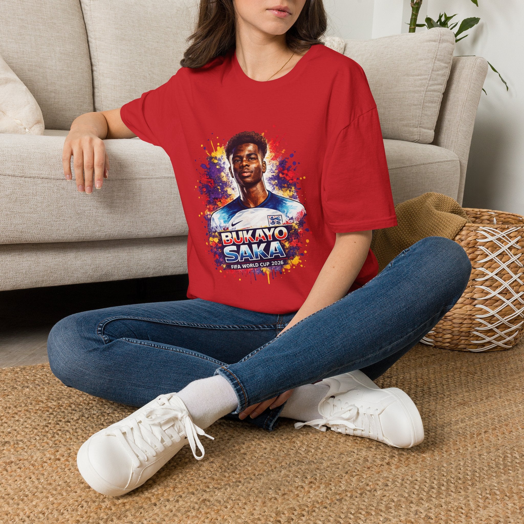 England Lagend Portrait T-Shirt — Color Splash Football Fan Tee