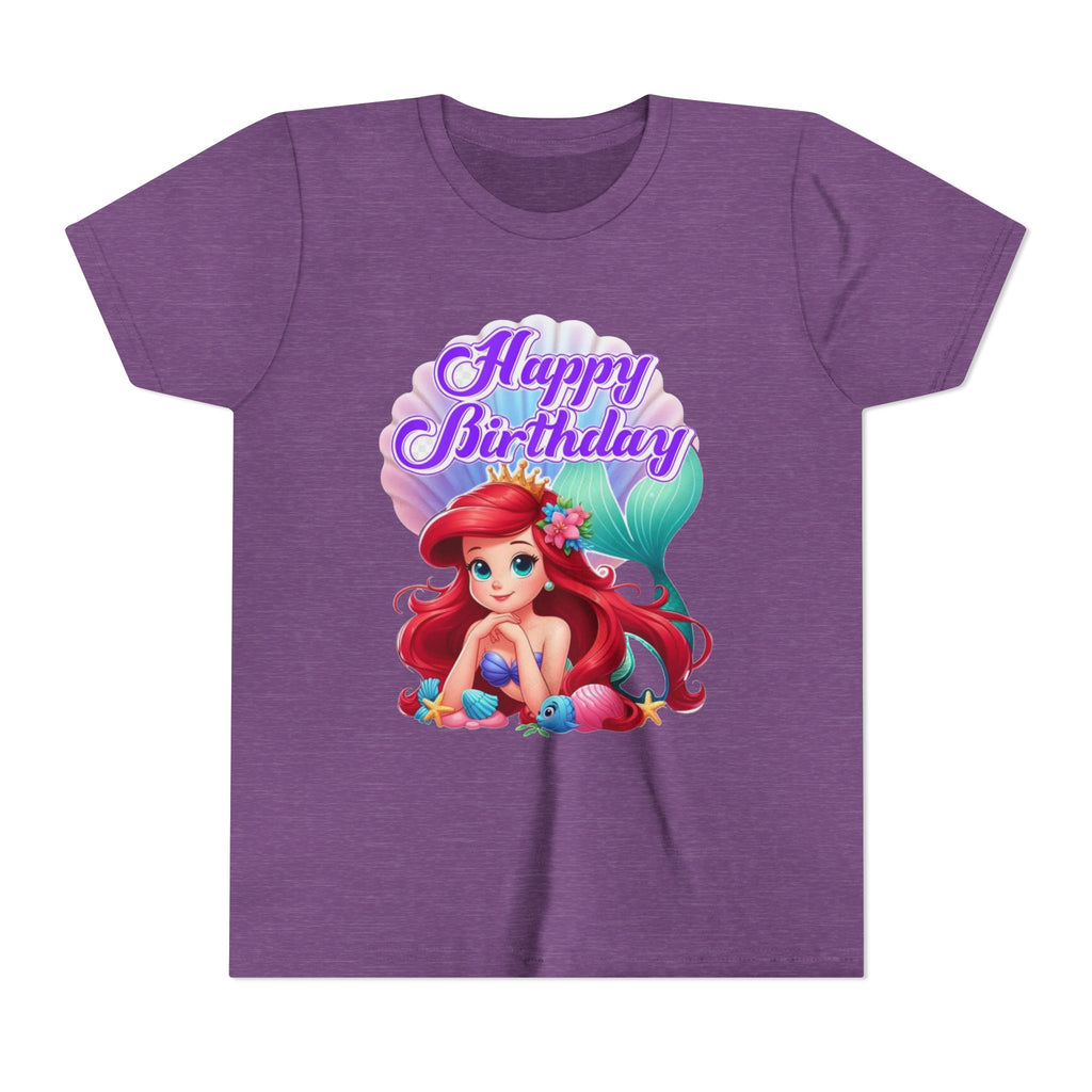 Birthday Youth Tee - Cute Mermaid "Happy Birthday" Graphic