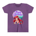 Birthday Youth Tee - Cute Mermaid "Happy Birthday" Graphic