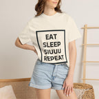 Unisex CR7 Fans Siuuu T-Shirt — Eat Sleep Siuuu Repeat Graphic Tee.
