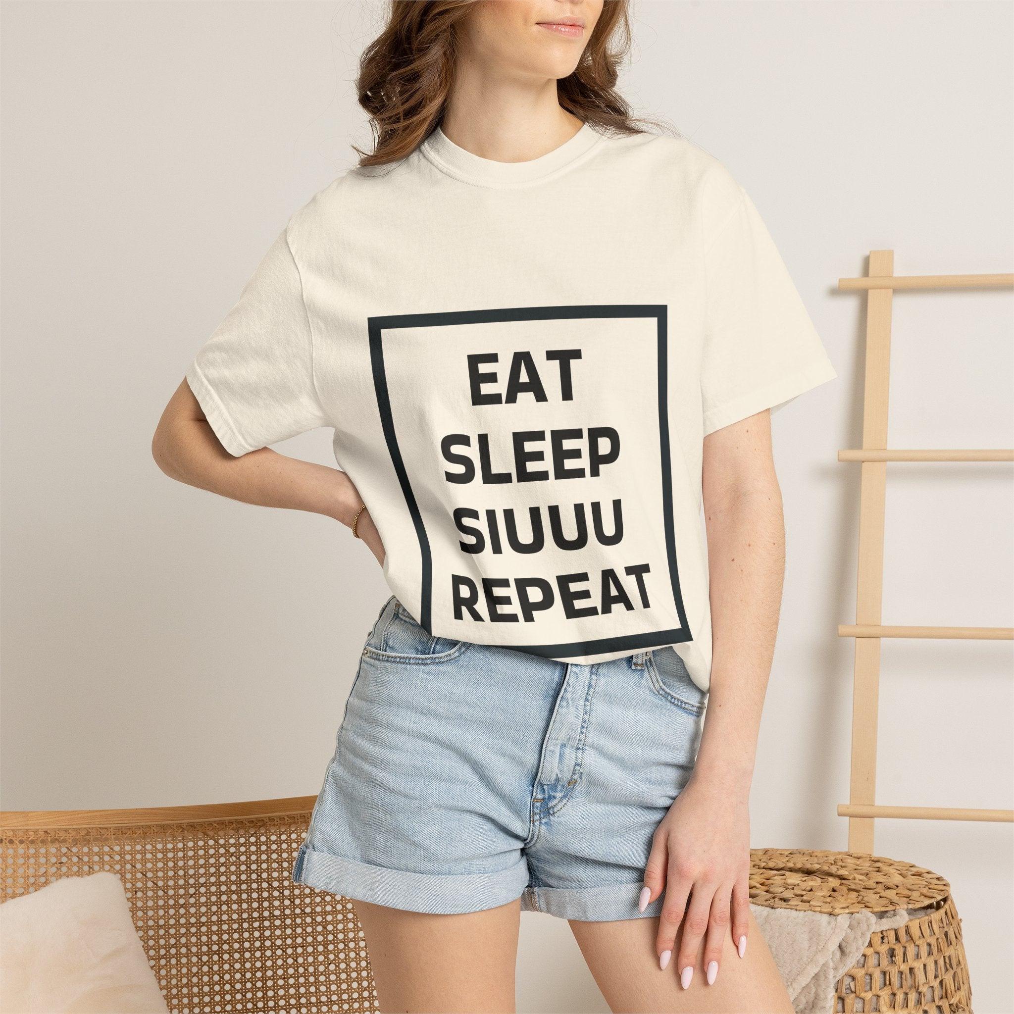 Unisex CR7 Fans Siuuu T-Shirt — Eat Sleep Siuuu Repeat Graphic Tee.