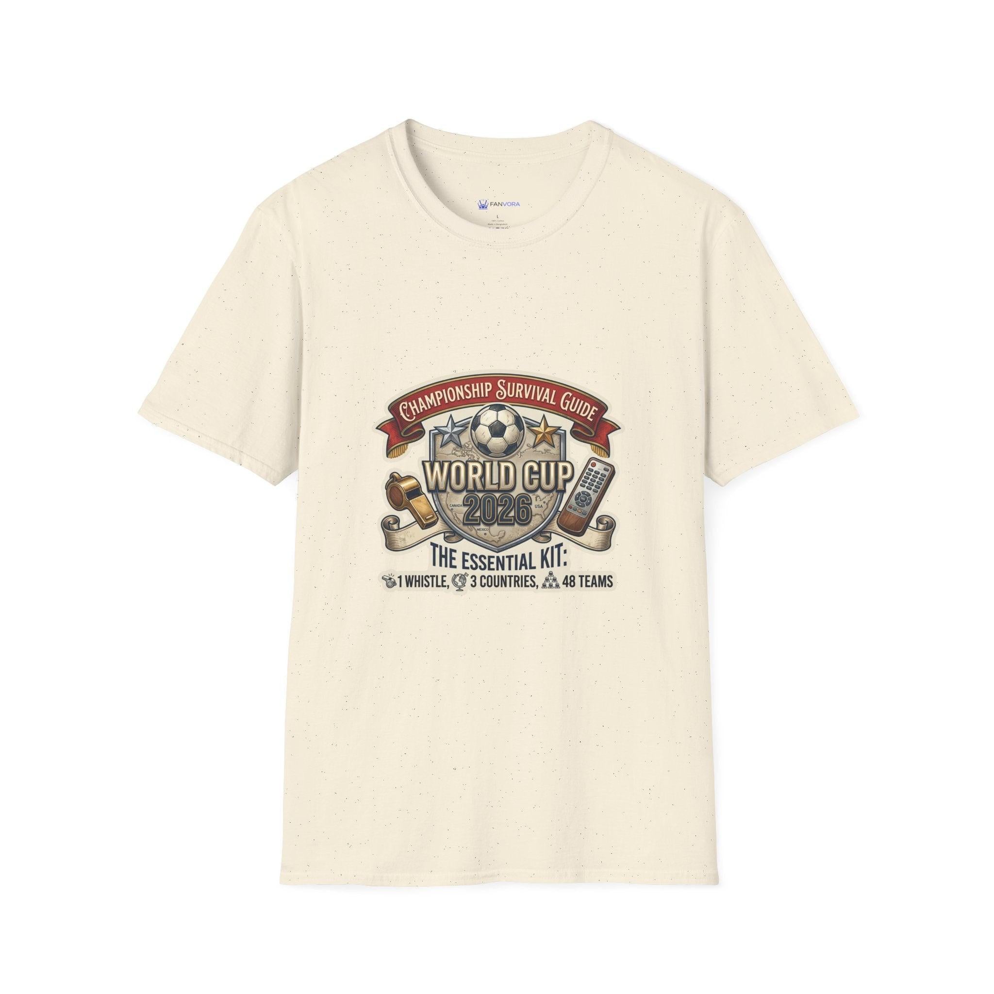 Unisex - World Cup Survival Guide T-Shirt — "The Essential Kit" Soccer Fan Tee.