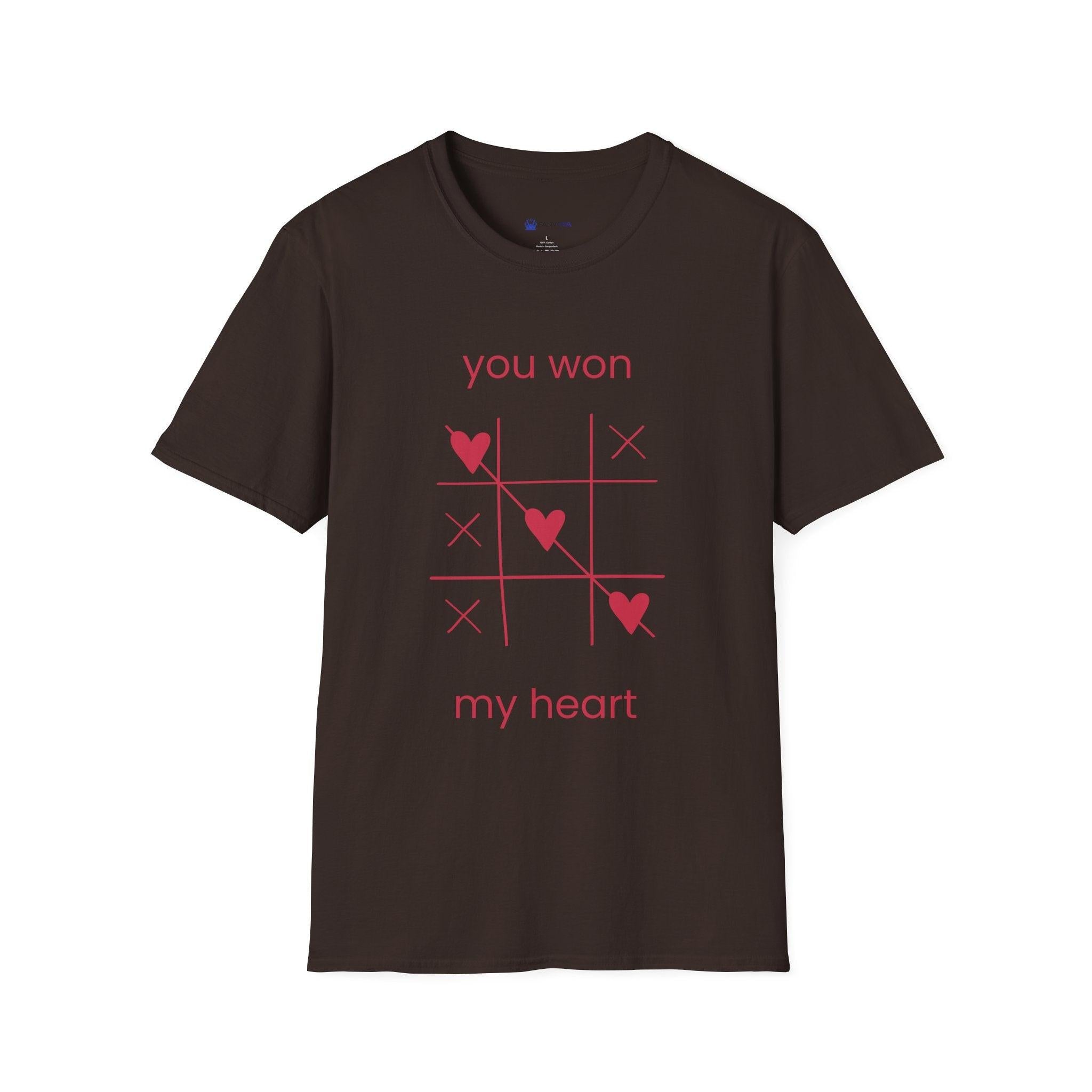 You Won My Heart tic tac toe t-shirt