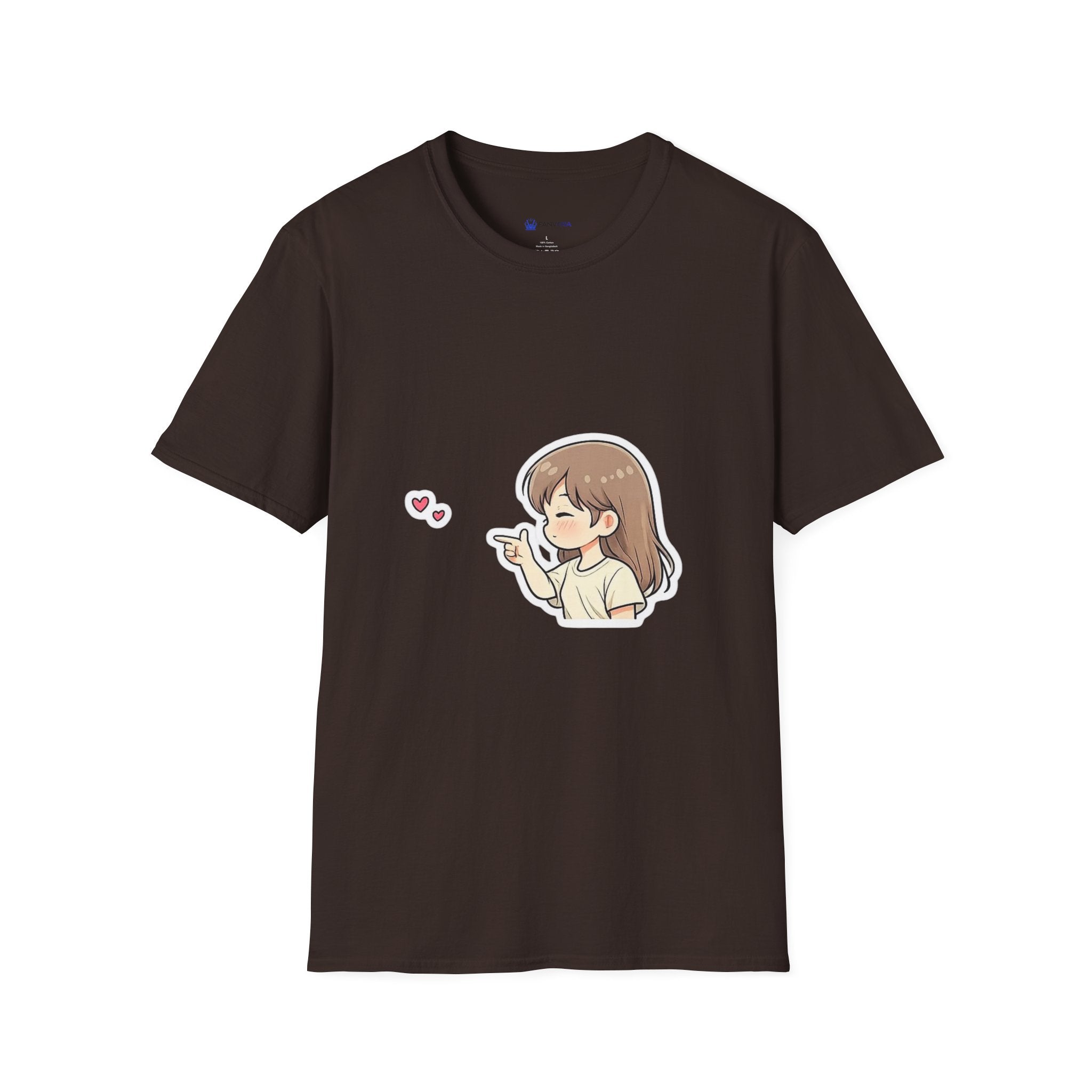 Kawaii Girl Blowing Hearts T-Shirt — Cute Anime Graphic Tee