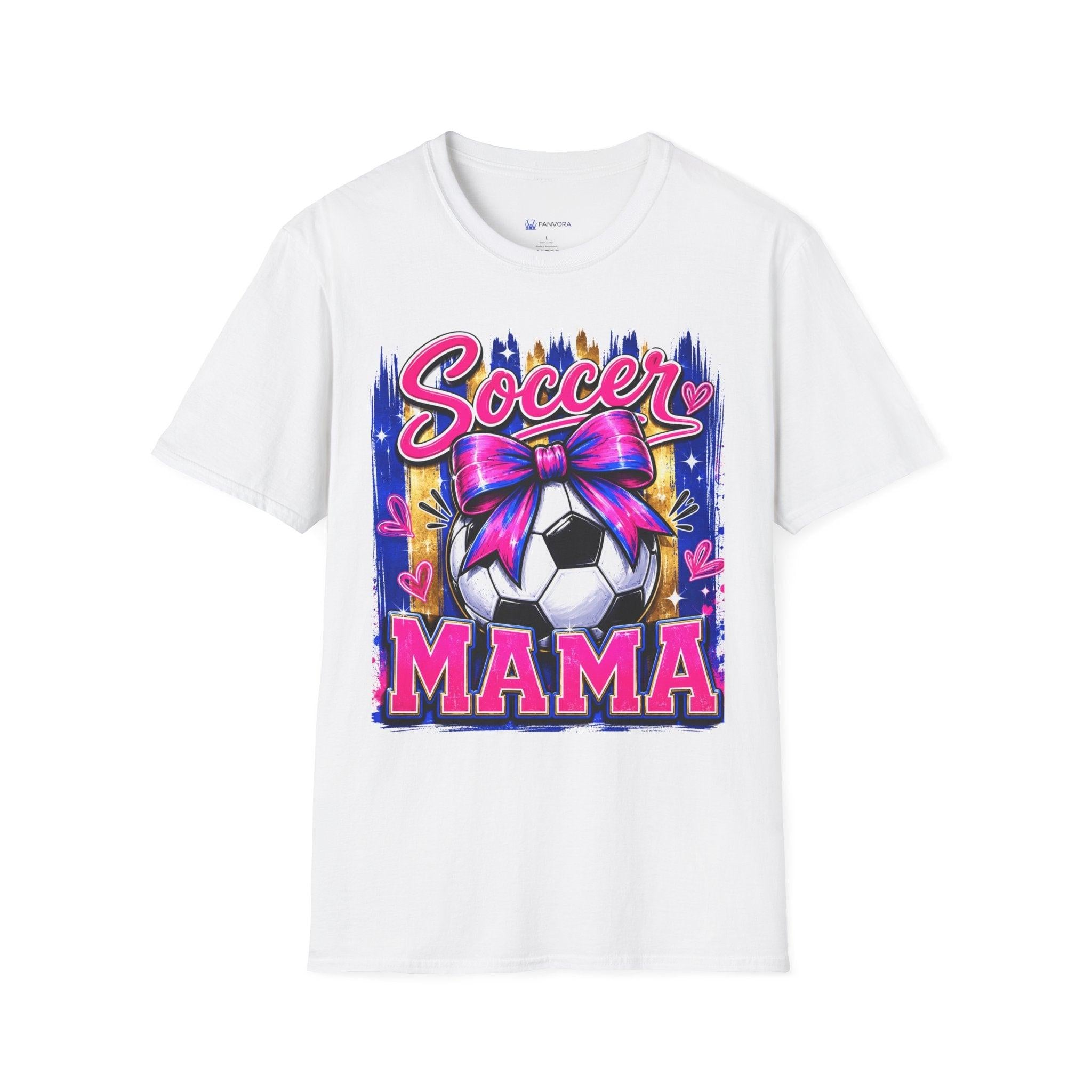 Soccer Mama T-Shirt – Pink Bow Soccer Mom Tee.