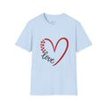 T-Shirt — Love Heart Design with Script 'love' | Romantic Valentine's Tee