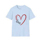 T-Shirt — Love Heart Design with Script 'love' | Romantic Valentine's Tee