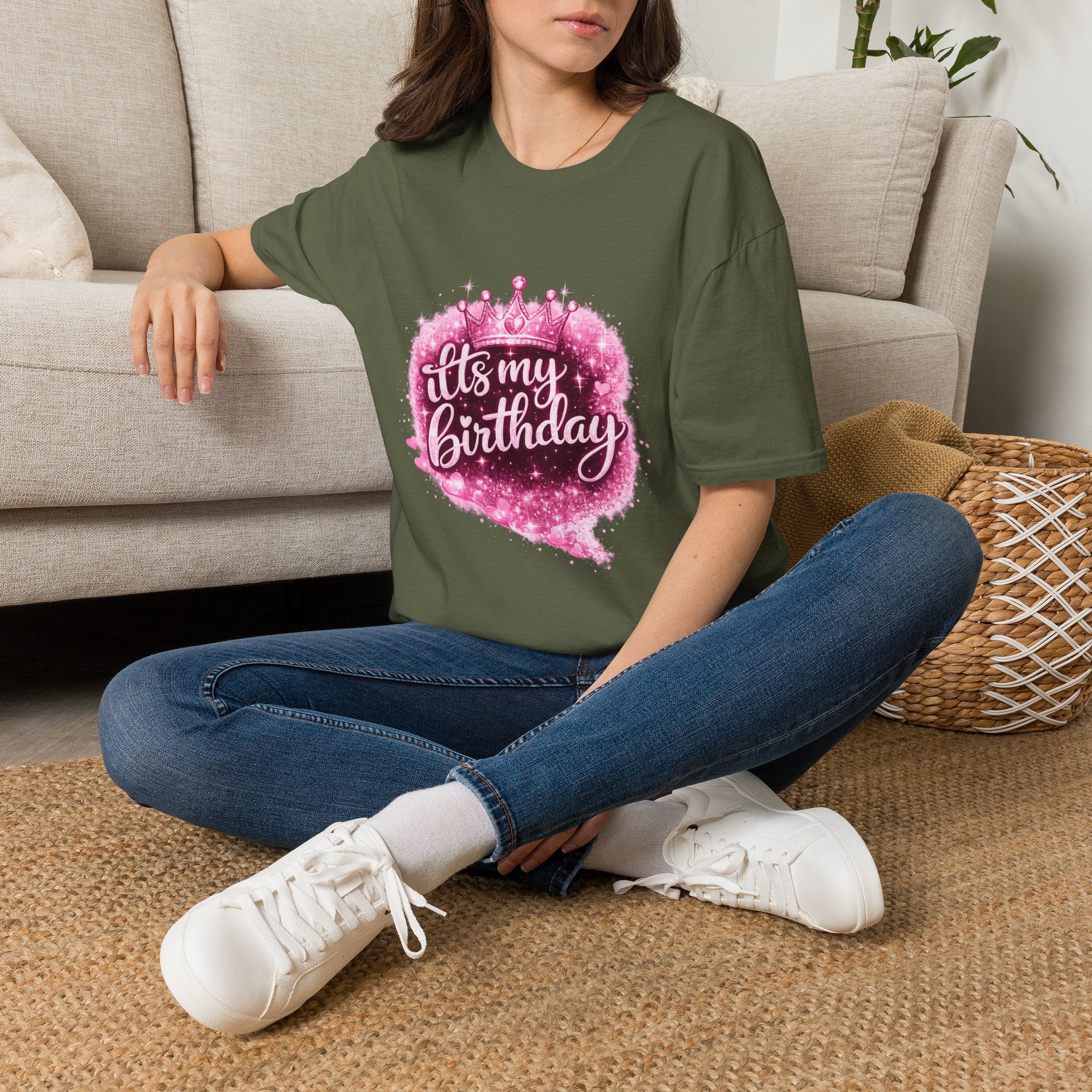 Birthday T-Shirt — “It's My Birthday” Pink Crown Celebration Tee