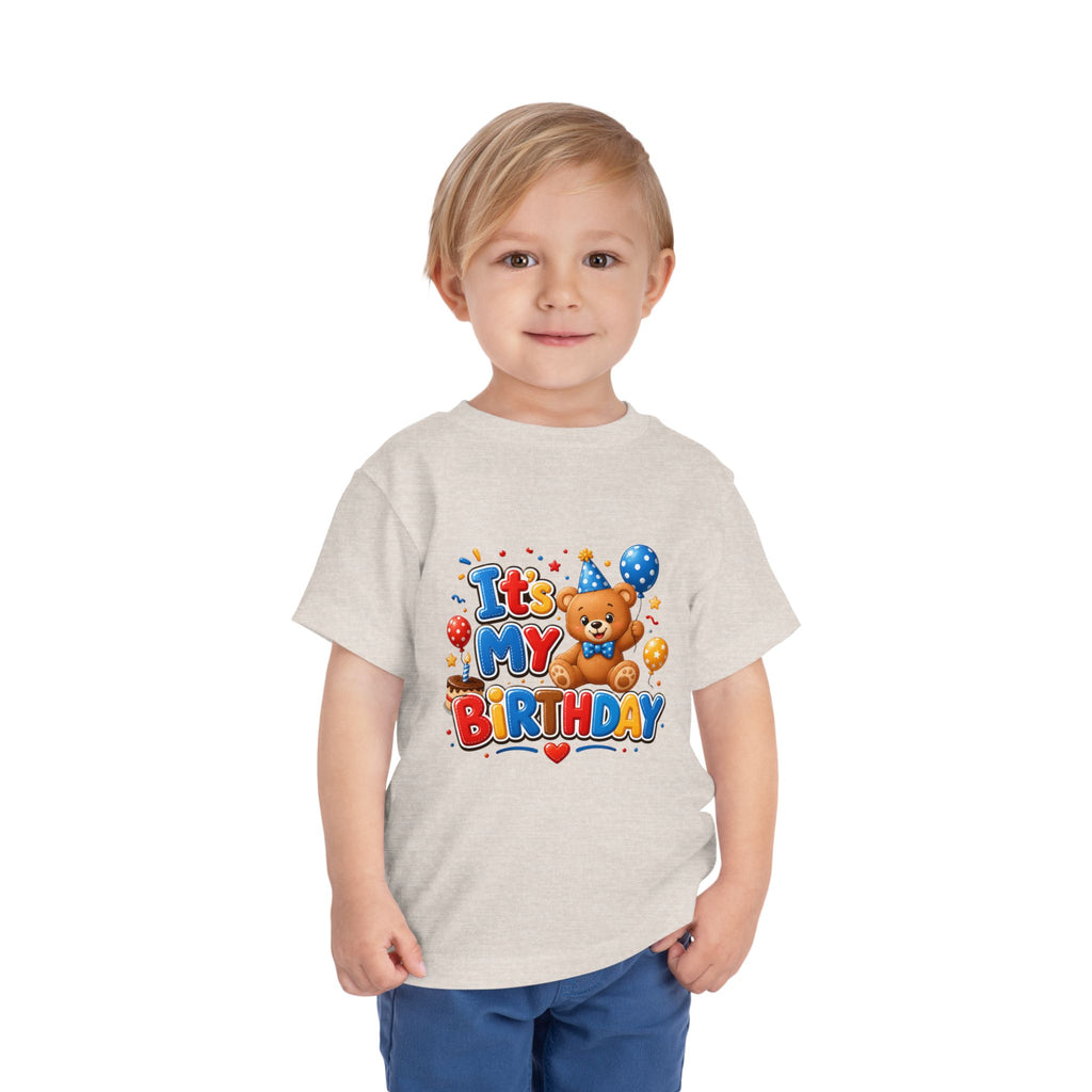 Toddler Birthday Tee — "It's My Birthday" Bear Party Shirt