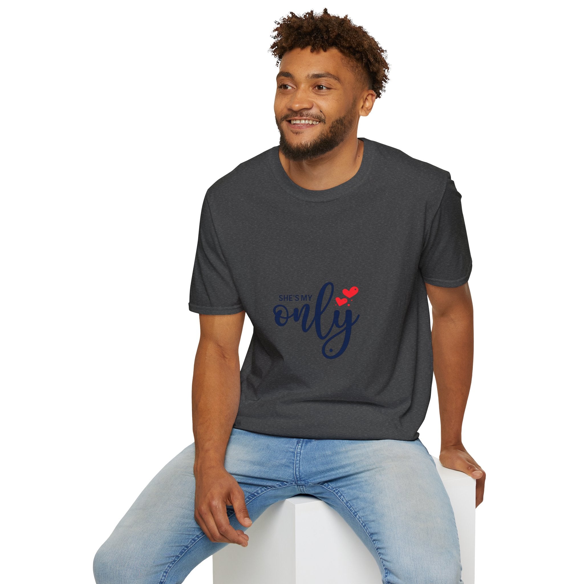 She's My Only T-Shirt — Romantic Couples Graphic Tee with Hearts