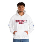 Unisex Midnight Run Hoodie — Retro Palm Beach Graphic Hooded Sweatshirt.