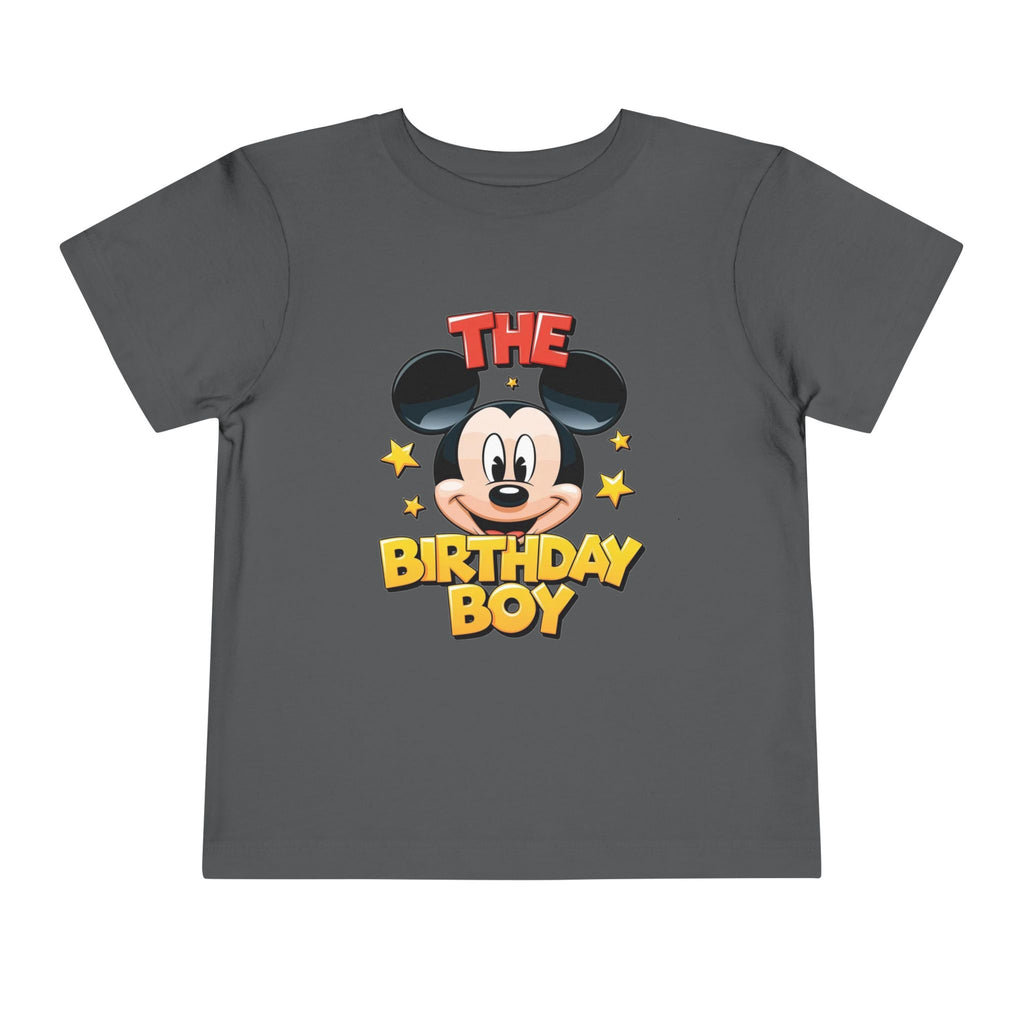 Toddler Tee — "The Birthday Boy" Cartoon Mouse Party Shirt