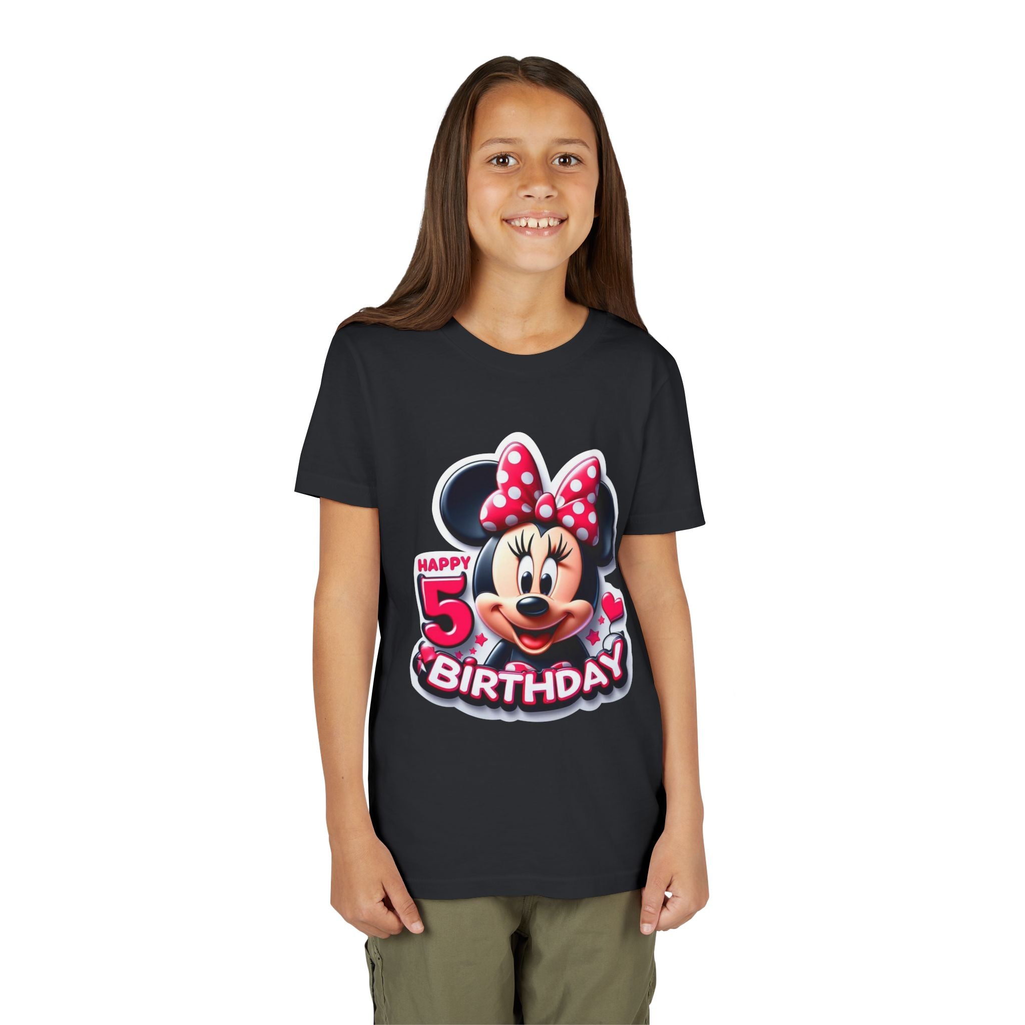 Minnie Mouse Happy 5th Birthday Youth Tee
