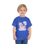Toddler Tee — Pastel Unicorn "Happy Birthday" Shirt with Balloons