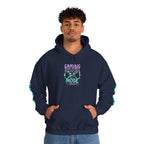 Gaming Mode Hoodie — "Gaming Mode" Graphic Pullover with Sleeve "Game On" Text