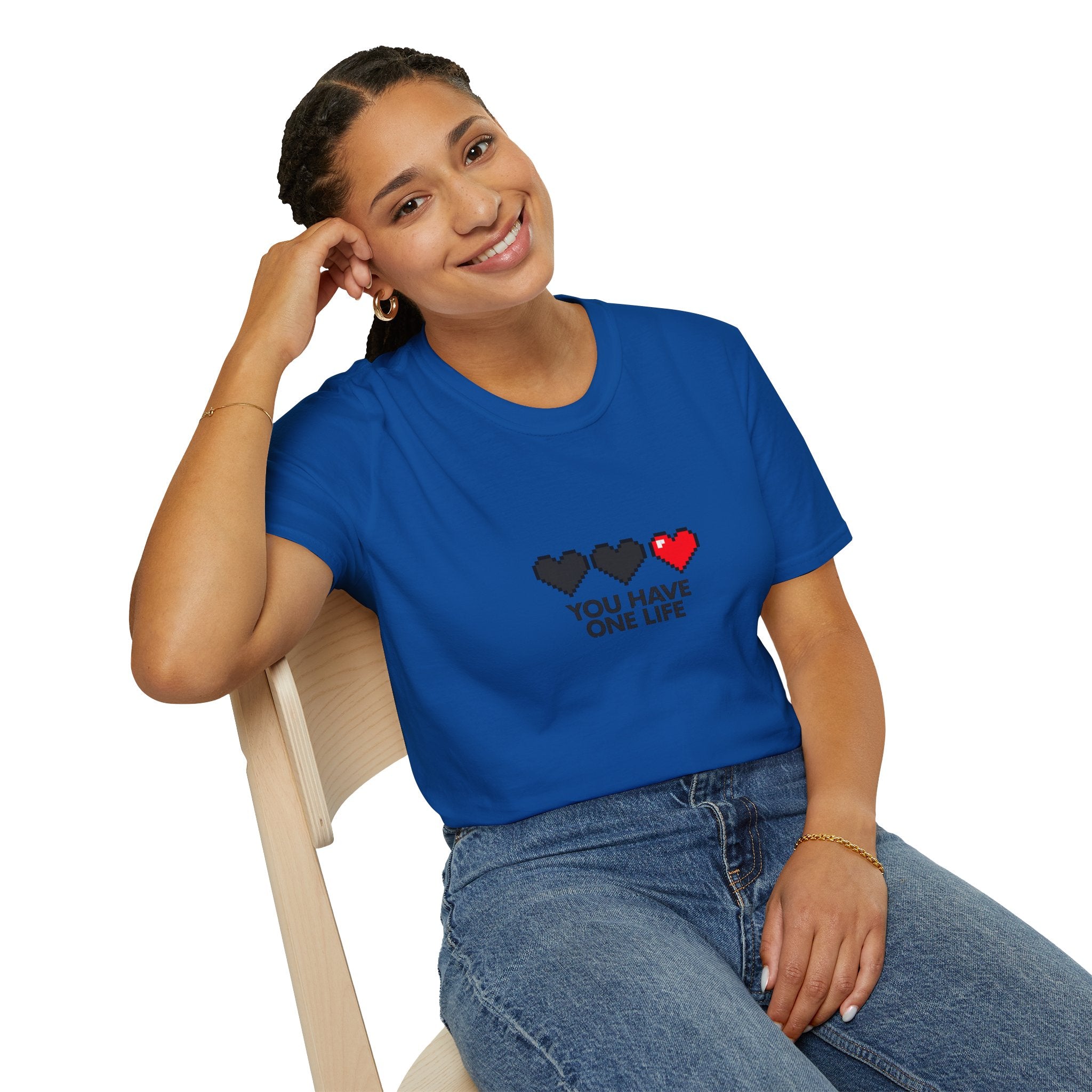 T-Shirt — Pixel Heart "You Have One Life" Graphic Tee