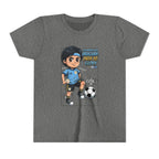 Youth Soccer Tee – Cute Cartoon Player "Ready to Score" Kids Jersey
