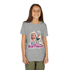Kids' Birthday Tee - Cute Princess and Snowman "Happy Birthday" Graphic