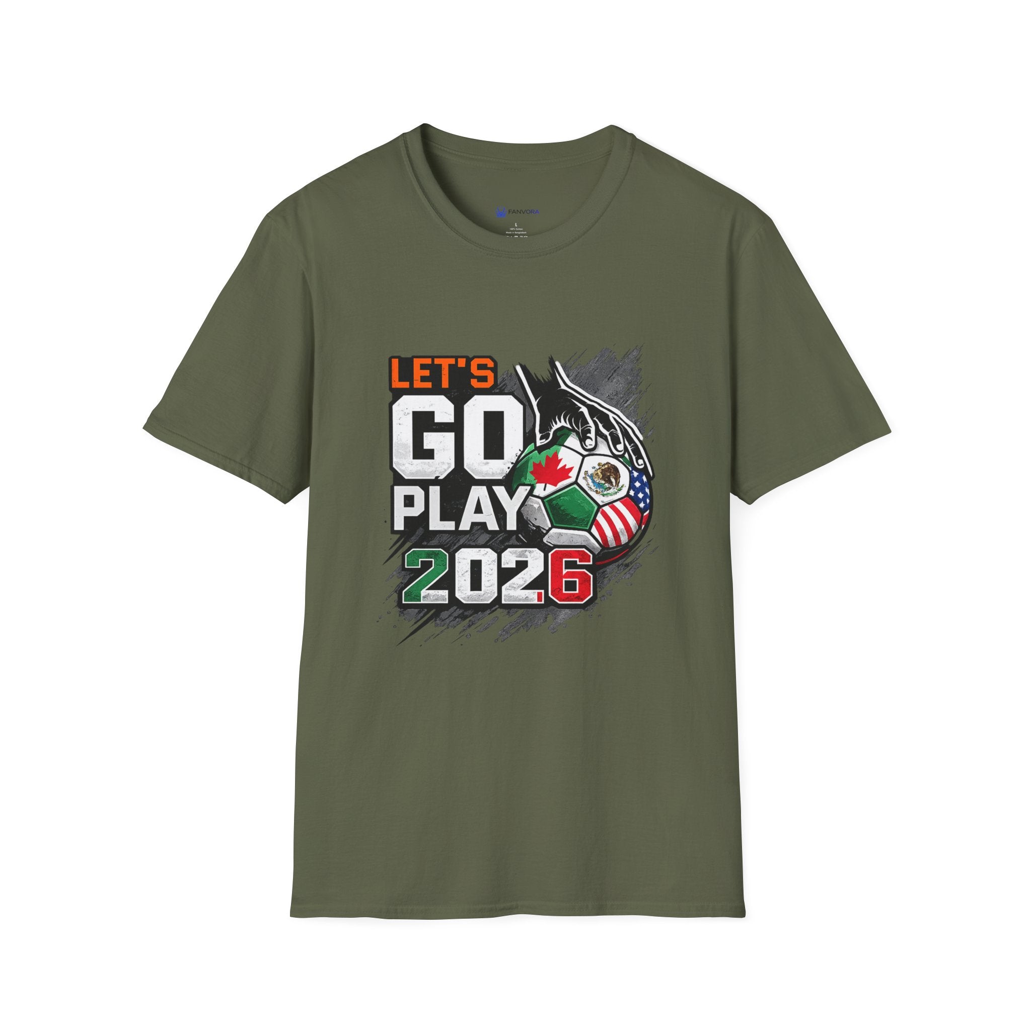 Let's Go Play 2026 Soccer T-Shirt — International Flags Tournament Tee