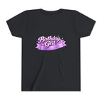 Girls' 5th Birthday Tee - 'Happy Birthday' Glitter Stars Design