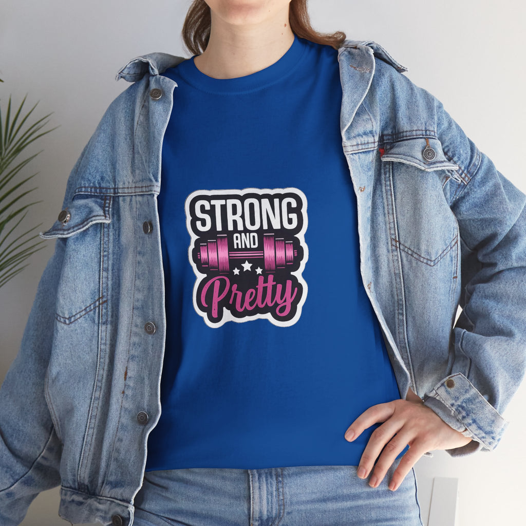 Strong and Pretty Tee — 'Strong and Pretty' Fitness Graphic T-Shirt