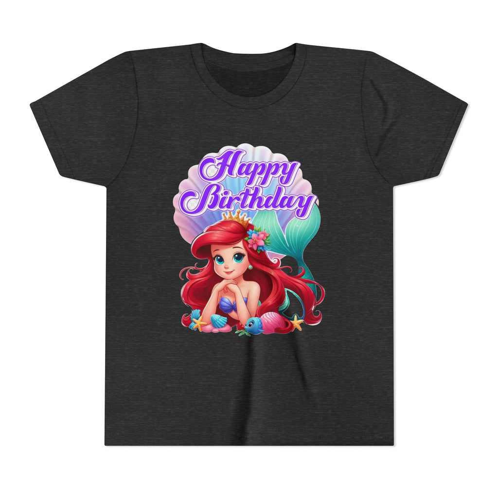 Birthday Youth Tee - Cute Mermaid "Happy Birthday" Graphic