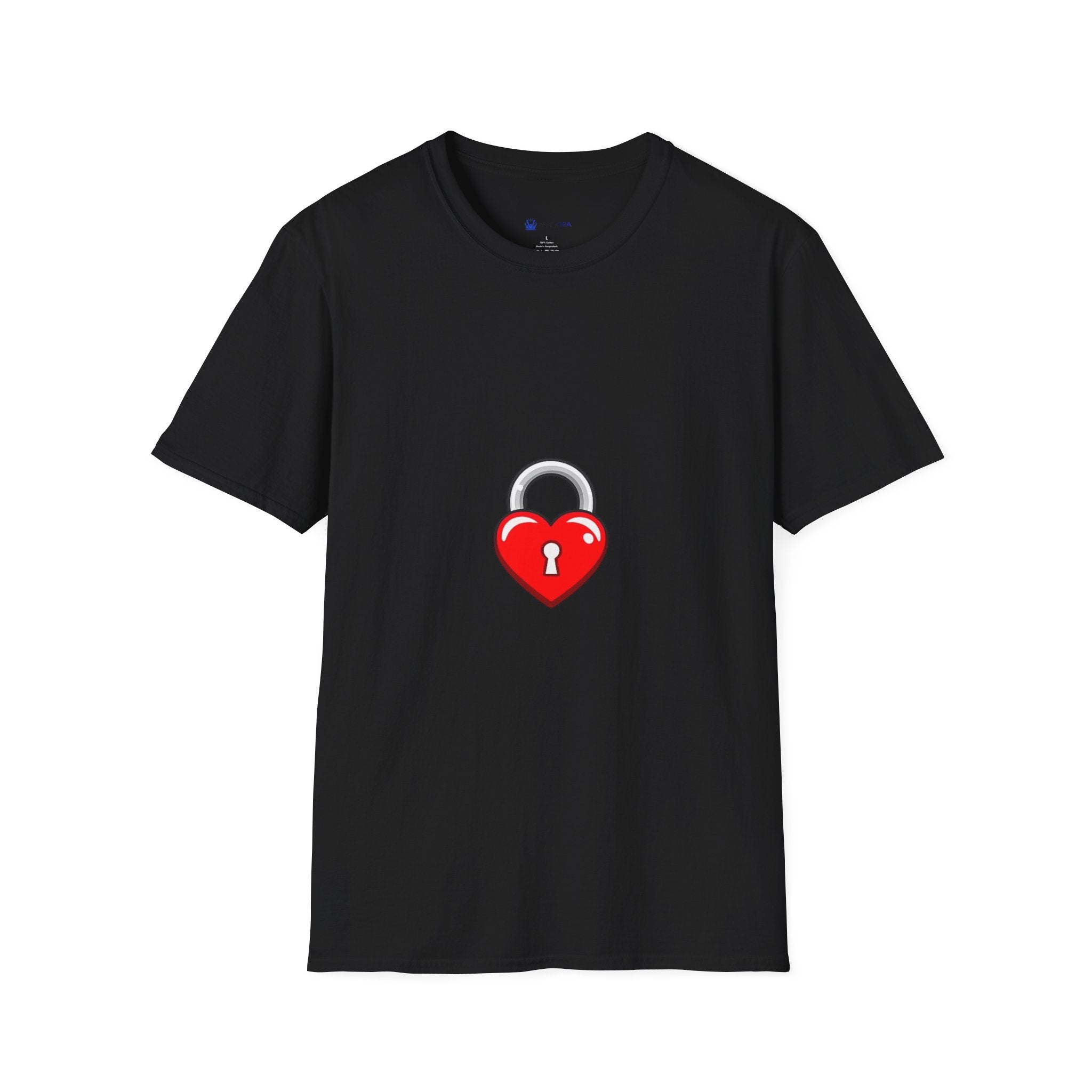Heart Lock T-Shirt — Cute Red Heart Padlock Graphic Tee for Valentine’s Day