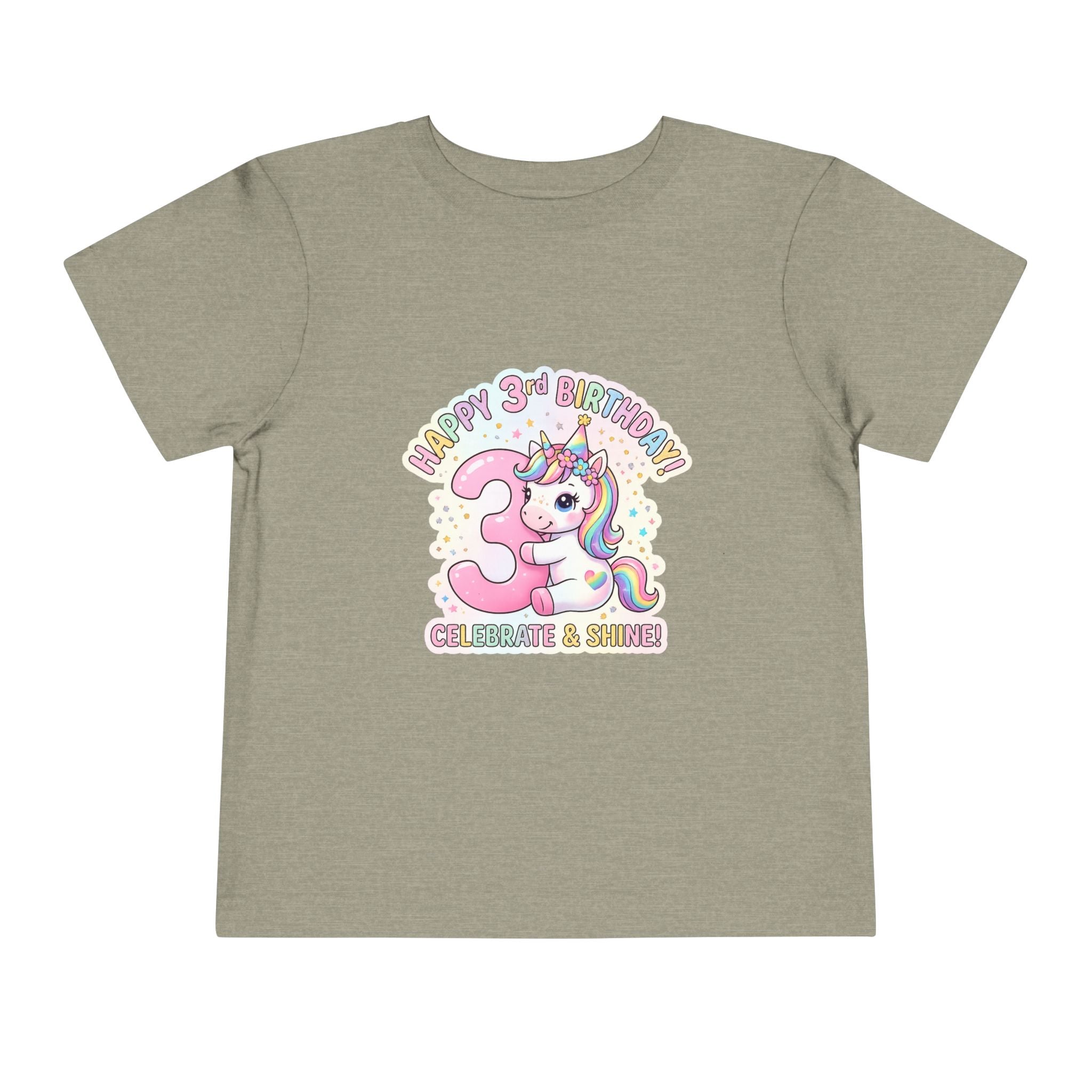 Toddler Unicorn 3rd Birthday Tee — "Happy 3rd Birthday!" Celebrate & Sparkle