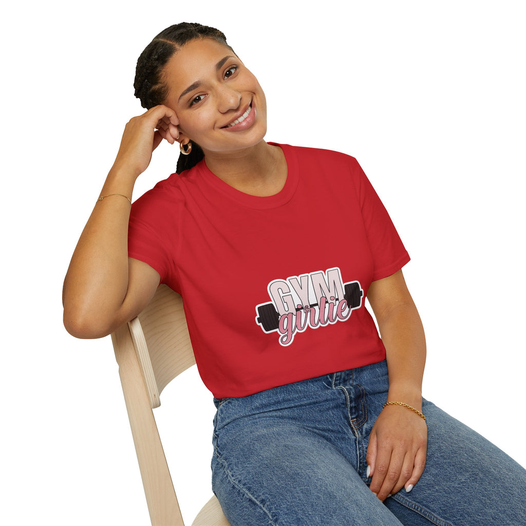 Gym Girlie T-Shirt — Women’s Fitness Tee with Barbell Graphic
