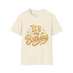 Birthday T-Shirt — "It's My Birthday" Gold Glitter Script Party Tee