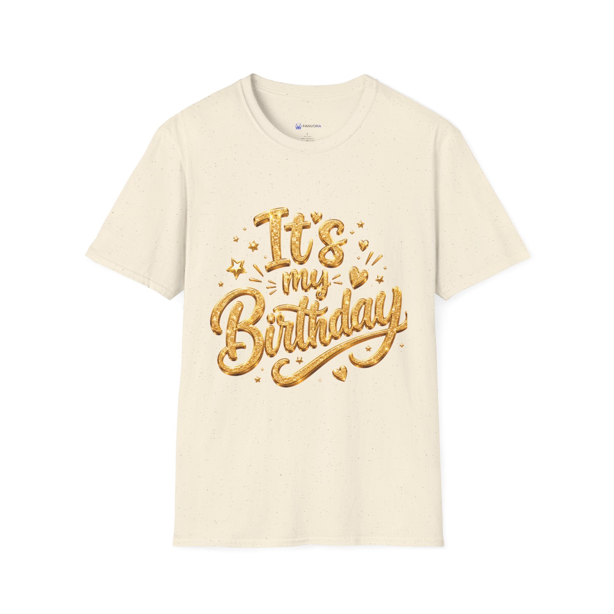 Birthday T-Shirt — "It's My Birthday" Gold Glitter Script Party Tee