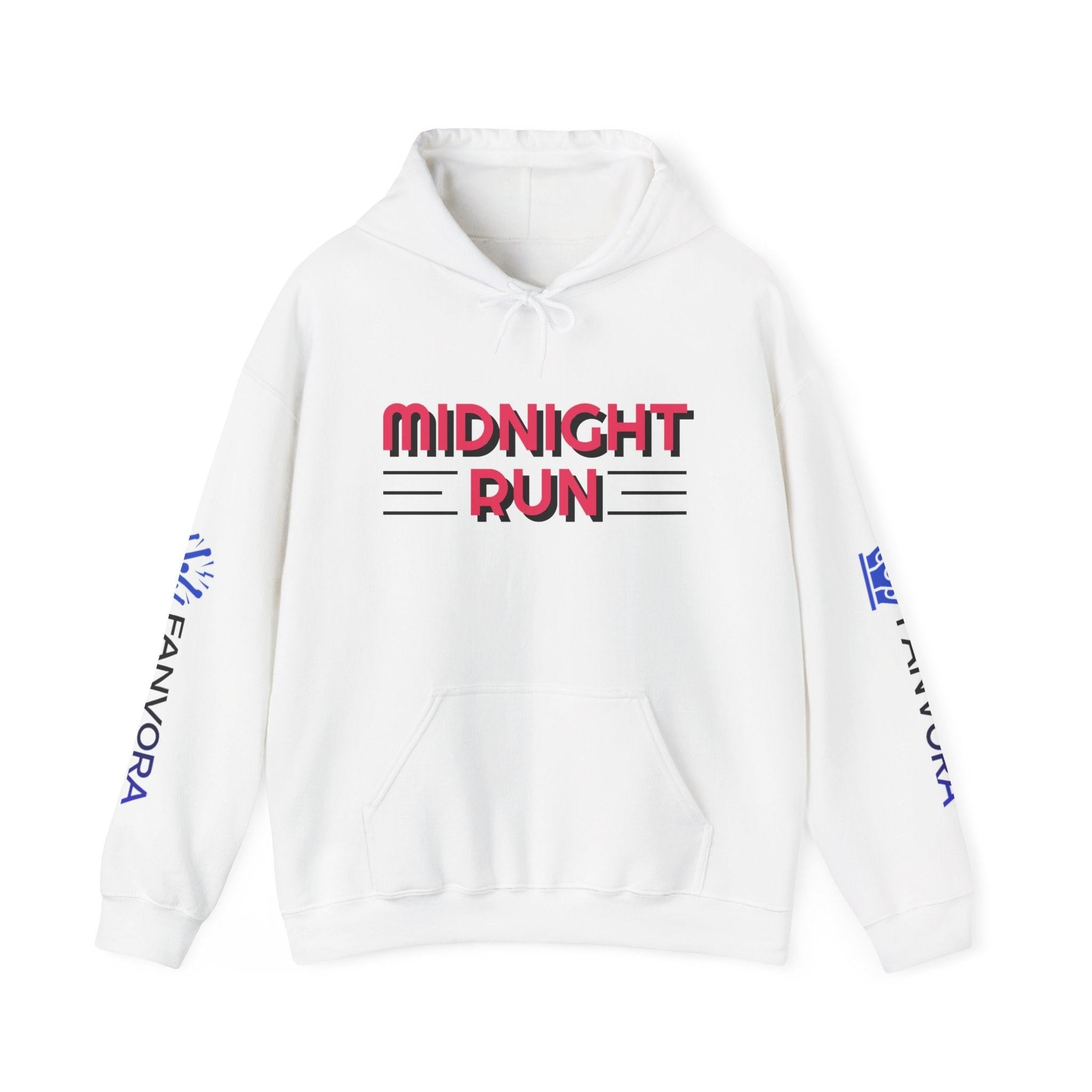 Unisex Midnight Run Hoodie — Retro Palm Beach Graphic Hooded Sweatshirt.